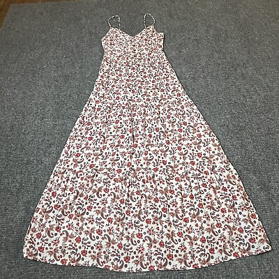 #ad Bohemian Paisley Dress Womens L XL Maxi Viscose Summer Sleeveless $11.40