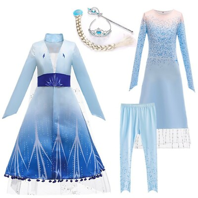 2020 NEW Elsa Costume Halloween Party Dress amp; Cosplay Set for girls 2 11 Years $24.98