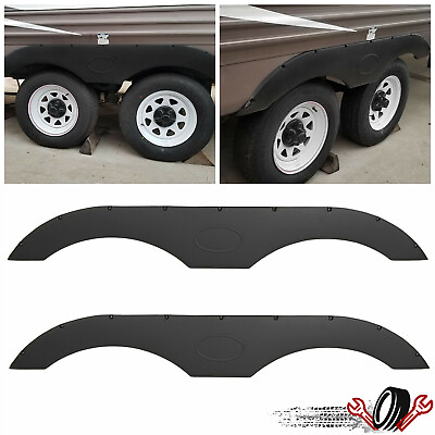 #ad Pair Of Tandem Trailer Fenders Skirt In Black For RVs Campers And Trailers $85.00
