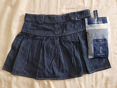 #ad Girls Denim Skirt Size 16 with Tights $10.00