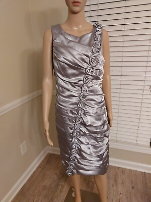 #ad Signature By Sangria Silver Cocktail Dress Size 14 $60.00