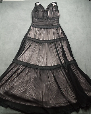 #ad Tadashi Dress Womens 12 Black Formal Dress Long Sleeveless Ball Gown $49.99