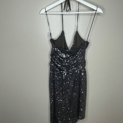 #ad Express Black Asymmetrical Sequin Dress $46.32