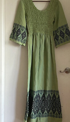 #ad Bohemian Embroidered Dress 100% Cotton SZ M $30.00