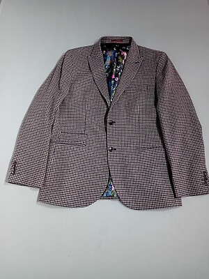 #ad Next Suit mens 44 R brown houndstooth jacket amp; trousers 32 x 31 GBP 30.50
