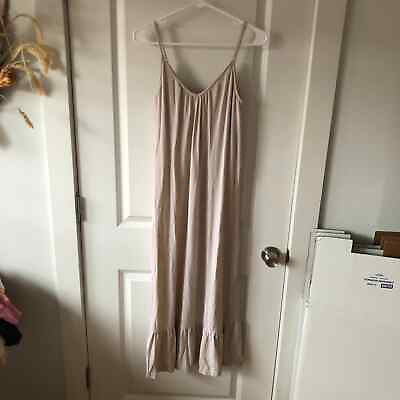 #ad Sundry Women#x27;s V Neck Strap Maxi Dress Pigment Sand $168 size 0 Strappy $49.00