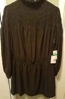#ad Smocked Long Sleeve Party Dress 1.STATE Nordstrom Black Large L $29.00