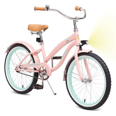 #ad Girls Beach Cruiser Bike for Kids 5 13 Coral Pink 20 Inch With Night Light $271.76