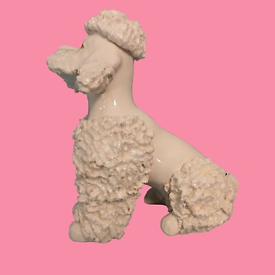 #ad Vintage Spaghetti Noodle Poodle Dog Figurine Larger 5” $15.00