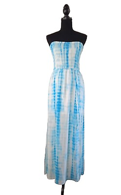 Guess Maxi Dress Summer Size M Blue White $35.00