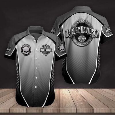 SALE Harley Davidson 3D Hawaiian Shirt Grey Limited Size S 5XL $31.90