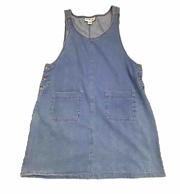#ad Carolina Blues Women Denim Dress Sleevleess Maxi Sz 1X Western Modest Jumper $21.65