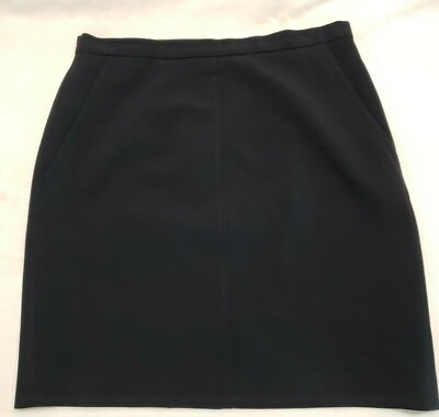 #ad Anne Klein Womens Black Lined Tailor Seam Straight Pencil Career Pocket Skirt $20.65