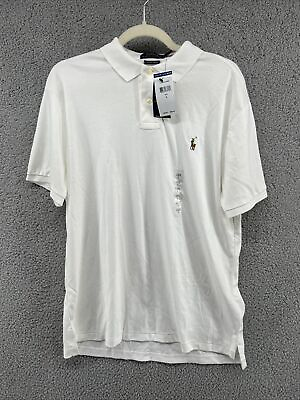 POLO RALPH LAUREN MenCustom Slim Fit Terry Polo Shirt Size Large White New $89 $49.00