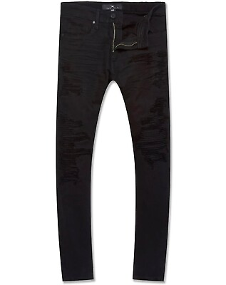 #ad Jordan Craig Black Ross Fit Skinny Hard Denim Jeans Style JR1039A SIZE 36 X 32 $80.00