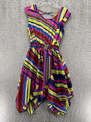 #ad Xhilaration Women#x27;s Sleeveless Sun Dress Medium Colorful $12.99