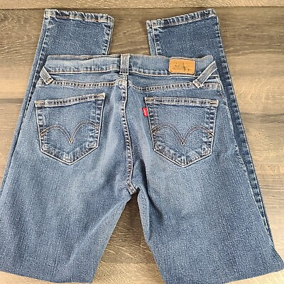 Levi#x27;s Slough Skinny 504 Womens Jeans Junior Size 11M Stretch Blue Denim $17.95