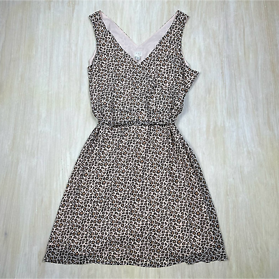 #ad NWT A New Day Leopard Animal Sleeveless Chiffon Shift Casual Summer Dress XL $15.00