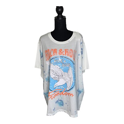 #ad Grayson Threads NWT 4X Junior Plus White Rock amp; Roll Graphic T shirt #1554D $10.99
