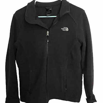 #ad The North Face Jacket Women#x27;s XL Black Fleece Full Zip Zipped Pockets Mock Neck $30.00