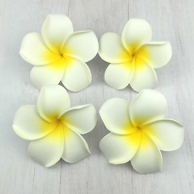 White Foam Frangipani Plumeria Hawaiian Flower For DIY Beach Photoshoot Hairclip $47.80