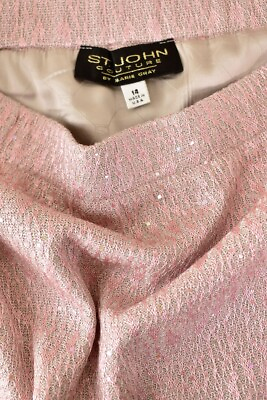 #ad St. John Couture Paillette Evening Skirt in Pink Diamond w Silver Shimmer sz 14 $299.99