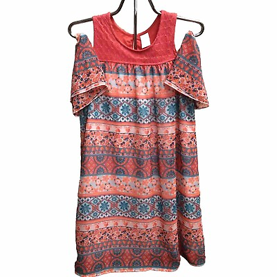 #ad Wonder Nation Dress Summer Size 14 16 XL Abstract Boho Gypsy Cottage Core Girls $14.99