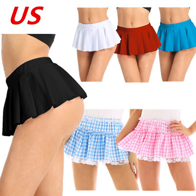 US Sexy Sissy Men Women Frilly Lace Short Mini Skirts Underwear Panties Lingerie $11.04