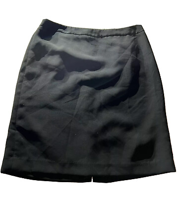 #ad Talbots Size 14 Skirt Length 24” Zipper Polyester Black #F $15.00