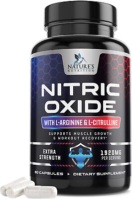 #ad Extra Strength Nitric Oxide Supplement L Arginine 3X Strength Highest Potency $30.82