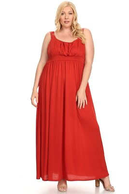 Women Long Sleeveless Maxi Dress Plus Size Pleated Empire Waist Casual New $19.95