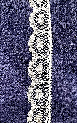Raschel Lace 1 inch wide white color heart design price for 300 yards $38.00