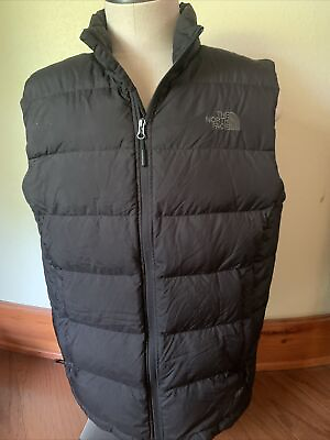 #ad #ad The North Face 550 Goose Down Full Zip Black Puffer Vest Men’s Size Large $42.00