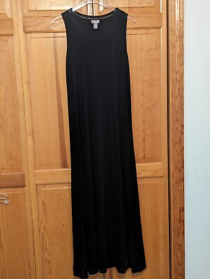 #ad Chicos Travelers 1 Size Small Sleeveless Black Maxi Dress Stretch Knit $20.00
