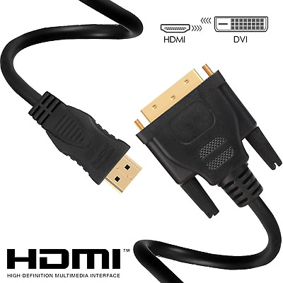 HDMI TO DVI CABLE 10ft Long For TV LCD DVD LED 3D HDTV MONITOR COMPUTEREthernet $7.46