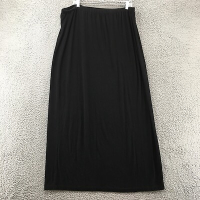 #ad Lauren Ralph Lauren Pull On Maxi Skirts Womens 3X Black Elastic Waistband Casual $51.99