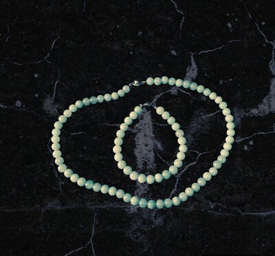 #ad 18” Jade Pearl Necklace And 8 1 2 “ Bracelet FREE SHIPPING $155.00
