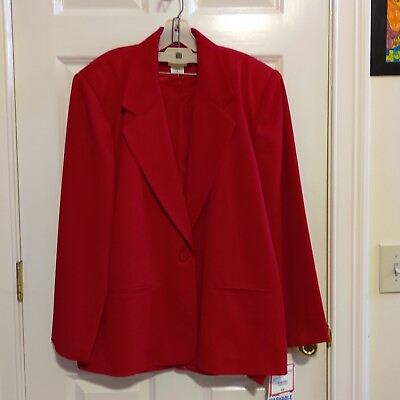#ad NEW Leslie Fay Women#x27;s 2 PC Red Business Skirt Suit Separates. Dressy Size 18 $70.00