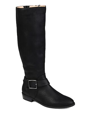 #ad JOURNEE COLLECTION Womens Black Wide Calf Winona Almond Riding Boot 8.5 WC $59.99