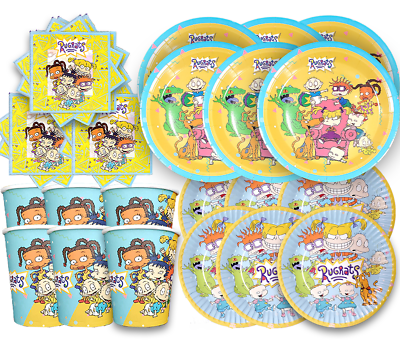 RUGRATS CUPS PLATE BANNER PARTY TABLE COVER SUPPLIES BALLOON CUPCAKE TOPPER CAKE $14.99