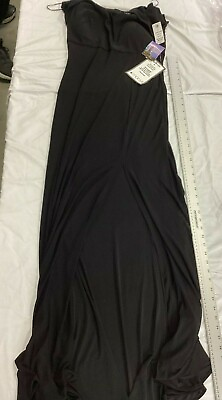 NWT R amp; M Richards Women Black Long Sleeveless Formal Prom Dress With Bra Size 4 $29.15