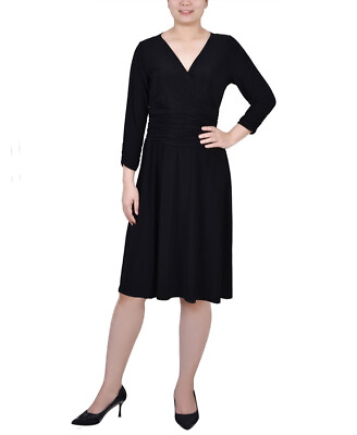 #ad NY Collection Women#x27;s Petite Ruched A line Dress $29.00