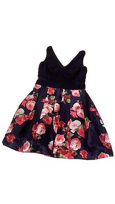#ad X by xscape blue navy floral drees $25.00