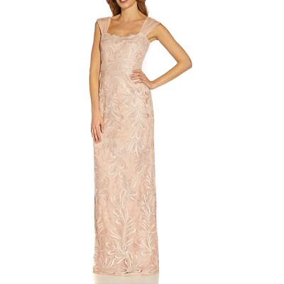 Adrianna Papell Women#x27;s Ribbon Embroidered Long Sleeveless Column Gown $84.99