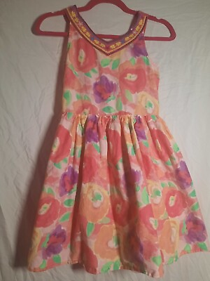 #ad Children#x27;s Place Girl#x27;s Size 12 Sleeveless Sun Dress Pink Floral $7.99