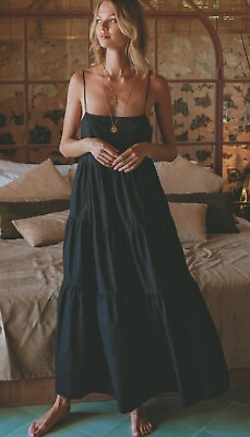 #ad BNWT Aura the Label Tiered Low Back Maxi Dress Black XS S $125.00