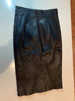 #ad black leather knee high skirt. Length 26 Inches￼ COLOUR BLACK $49.99