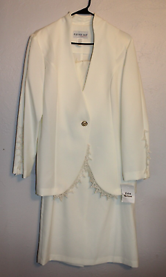 #ad #ad Bedford Fair Cream Skirt Jacket Suit Set Women#x27;s Size 14 $49.20