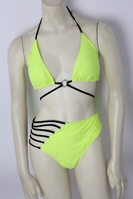 #ad Love Fluorescent Green 2 Piece Bikini Swimsuit Size S $39.99