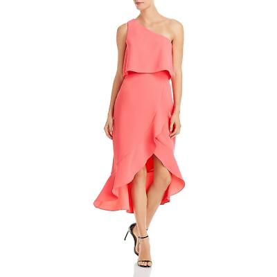 Aqua Womens Crepe One Shoulder Midi Cocktail and Party Dress BHFO 1375 $35.29